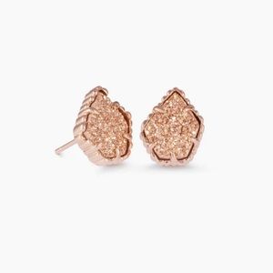 Kendra Scott Tessa Rose Gold Stud Earrings in Rose Gold Drusy
